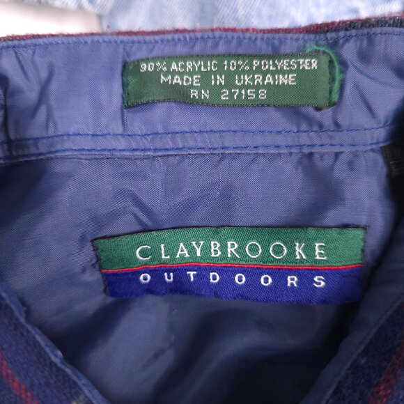 Claybrooke Outdoors Mens Plaid flannel Shirt Medium Acrylic Polyester Shacket - Picture 3 of 8